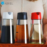 阿司倍鹭 ASVEL 玻璃油壶 自动开合重力油瓶 650ml 黑色