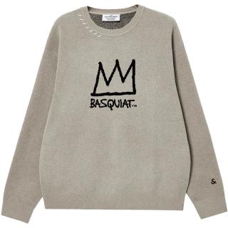 杰克·琼斯（JACK&JONES） BSQ联名男装毛衣撞色logo宽松休闲圆领长袖针织衫上衣225313028