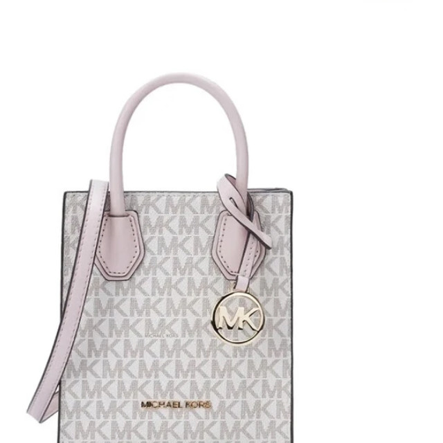 PLUS会员：MICHAEL KORS 迈克·科尔斯 MERCER系列 女士手提包 35T1GM9C0I640 香草白/浅粉 超小号