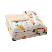 艾薇 纤维被水洗棉夏凉被双人薄被子空调被3.5斤200*230cm【丰收】 深睡纤柔被-丰收