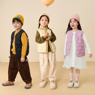 迷你巴拉 MINI BALA 巴拉儿童轻薄羽绒服马甲宝宝双面穿背心2025冬