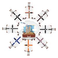 FLYVII户外带行李打包带十字旅行箱捆绑带托运加固带拉杆箱捆箱带行李带 普通款红绿色