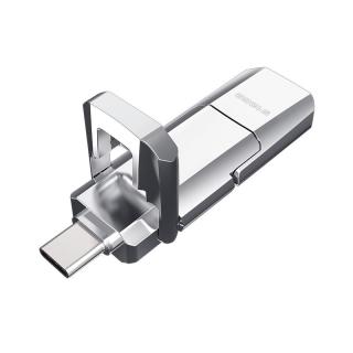 aigo 爱国者 超跑系列 U393 USB 3.1 固态U盘 银色 256GB Type-C/USB双口