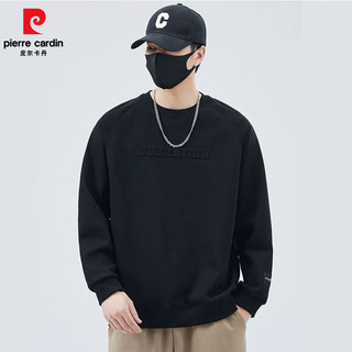 皮尔卡丹运动休闲卫衣男秋冬季圆领套头衫打底长T针织宽松运动潮流上衣款 竹灰 【薄款】 2XL