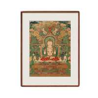 艺术家的礼物 ARTGIFT 历代经典唐卡作品复刻版画系列 文殊菩萨45x35cm 沙比利实木框