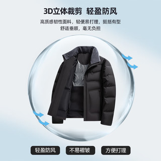 SHANSHAN杉杉羽绒服男冬季90鸭绒短款立领商务休闲防风保暖外套衣服 藏青色 XL /180