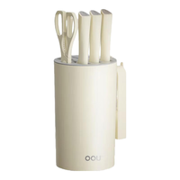 OOU厨房全套优质钢材家用厨具切菜刀剪刀水果刀具套装防生锈厨房菜刀 鹤系列刀具套装【防氧化7件套】