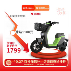 花小马 电动自行车M11H48v24ah星恒锂电采销实测续航对置双缸前碟刹TCS防滑NFC 车架终生质保 砾影清绿