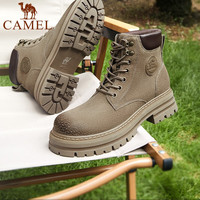 骆驼(CAMEL)马丁靴女秋冬季户外柔韧舒适女士工装靴大黄鞋子 L23W013188 粉红,女款 34