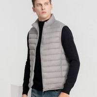 雪中飞秋冬男式轻薄羽绒服马甲基础男士短款羽绒秋马甲 黯青色|5089 4XL 195/112A