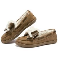 斯凯奇(Skechers)女鞋秋冬温柔小香风奶贝鞋加绒保暖乐福鞋单鞋蝴蝶结豆豆鞋169013 栗色/CSNT 37