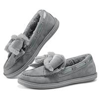 斯凯奇(Skechers)女鞋秋冬温柔小香风奶贝鞋加绒保暖乐福鞋单鞋蝴蝶结豆豆鞋169013 灰色/GRY 37.5