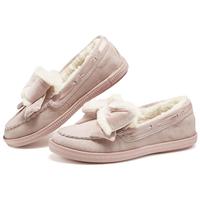 斯凯奇(Skechers)女鞋秋冬温柔小香风奶贝鞋加绒保暖乐福鞋单鞋蝴蝶结豆豆鞋169013 裸粉色/BLSH 38