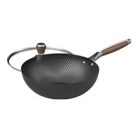京东京造有钛不粘精铁钻石纹炒锅老式铁锅炒菜锅家用电磁炉燃气灶32cm 【有钛不粘】钻石纹铁炒锅 32cm