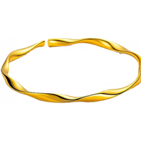 杜威梵莫比乌斯9999纯金包银黄金手镯实心18K金结婚闺蜜手环 莫比乌斯手镯【62内径】(金层加