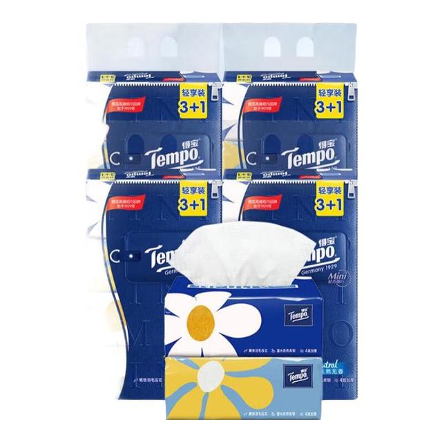 移动端、京东百亿补贴：得宝 小雏菊系列 抽纸 4层80抽24包(133*195mm)