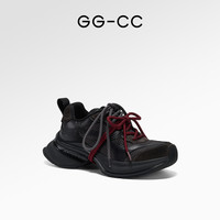 【杨超越同款】GGCC银核风暴秋季厚底绑带老爹鞋女时尚休闲鞋子女 深灰色 34