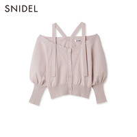 SNIDEL 春夏款 女士泡泡袖背带露肩针织衫 SWNT231142