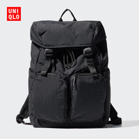 优衣库男装女装休闲背包/大容量双肩包防泼水25秋冬478321 09 黑色 均码(28.5 × 14 × 47 cm)