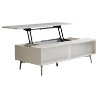 全友家居 多功能升降茶几现代简约家具钢化玻璃台面客厅茶桌家用