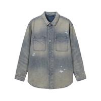 Levi's ?SilverTab?25年春夏男士美式复古破洞牛仔夹克外套 蓝灰