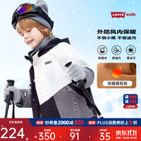 Levi's 李维斯 儿童男女童加绒风衣冬季童装外套防泼水 黑美人