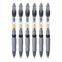 开学季必备按动中性笔gp10080.5子弹头考试碳素黑色水笔按压式签字笔芯墨蓝黑红笔老师办公 3支蓝色