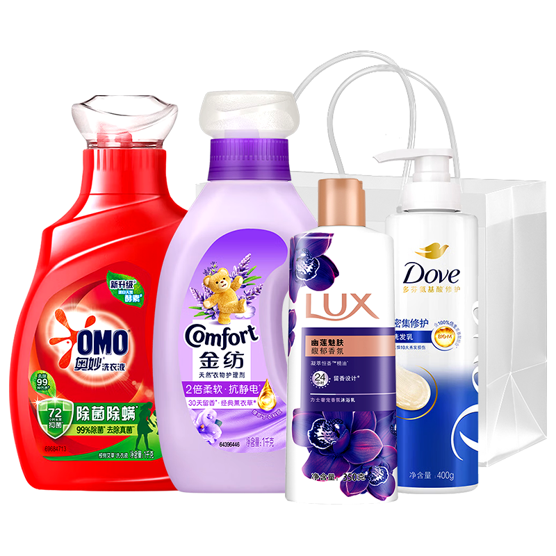  Dove/多芬 洗发沐浴洗衣液组合套装+品质礼袋  1号礼盒+品质礼袋