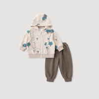 巴厘小猪儿童套装春秋连帽卫衣分体两件套宝宝春装一套搭配帅 云朵雪糕 100