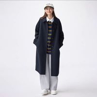 GU 女装麦尔登呢单排扣大衣外套仿毛呢2025年冬季新品B357674