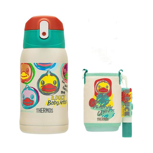 THERMOS 膳魔师 儿童不锈钢保温杯吸管直饮水杯双盖上学便携550ml