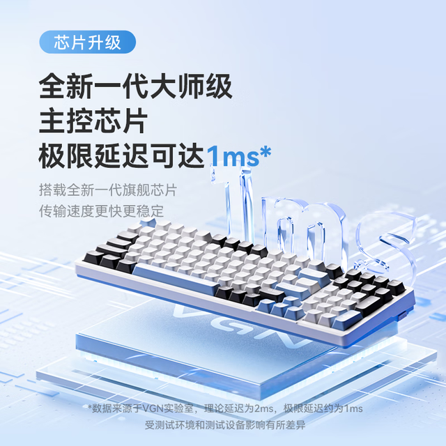 PLUS会员：VGN V98Pro V3 三模客制化键盘 Gasket结构 全键热插拔 RGB轻音办公电竞游戏低延迟 奶牛轴 海盐