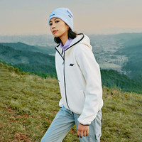 斯凯奇【摇粒绒】冬抓绒衣女连帽外套女摇粒绒女士外套运动外套女 棉花糖白/0074 M