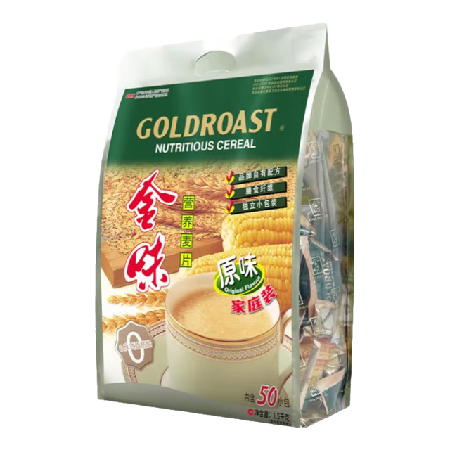 金味 原味家庭装1500g（30g*50袋）即食燕麦片 早餐冲饮谷物