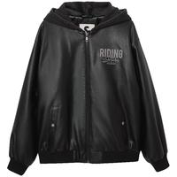 杰克琼斯秋冬流街头风重磅PU连帽棉服男装