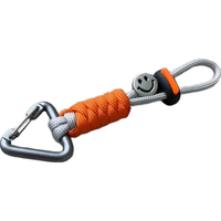 溥畔伞绳多巴胺防丢铝合金便捷车钥匙扣奶嘴小挂饰防丢锁匙链扣 防丢挂绳【灰色】