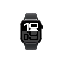 苹果 Apple Watch Series 10 智能手表 GPS款 46mm 银色铝金属表壳 丹宁色橡胶表带 S/M