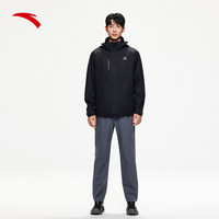 安踏（ANTA）王一博同款水壳冲锋衣外套男三合一可拆卸户外硬壳徒步登山服夹克 基础黑-7 2XL