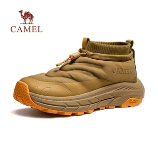 CAMEL骆驼【雪神】男鞋2025冬季御寒舒适免系软弹防滑保暖雪地靴鞋 G15W342004 小麦黄 40
