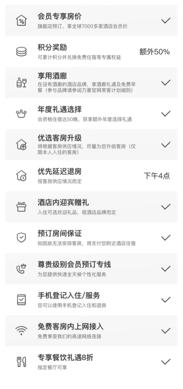 万豪王炸套餐，8晚连住套餐，履约一晚即可获得白金体验！