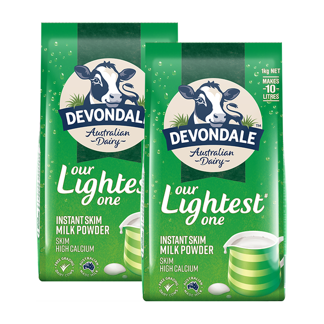 德运 高钙脱脂奶粉 1kg*2袋装