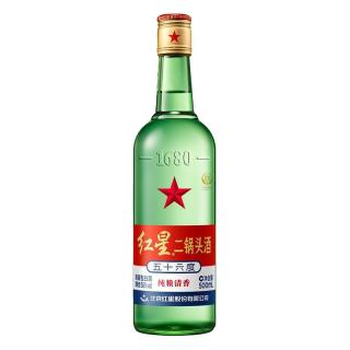 红星 绿瓶 1680 二锅头 纯粮清香 56%vol 500ml清香型白酒