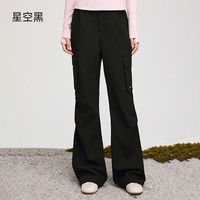 VVC冲锋裤女秋冬2025户外防风防水登山直通裤男加绒工装裤子 星空黑 L