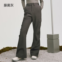 VVC冲锋裤女秋冬2025户外防风防水登山直通裤男加绒工装裤子 藤雾灰 XL