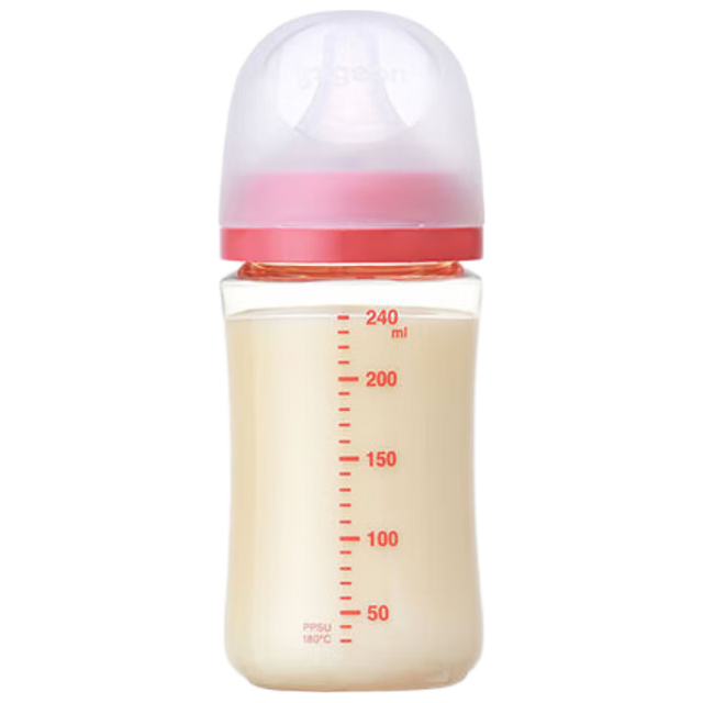 贝亲 第3代宽口径奶瓶 小熊红色 240ml