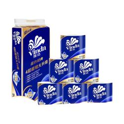 维达 有芯卷纸 蓝色经典4层200克*10卷 厚韧大分量 卫生纸厕纸 卷筒纸