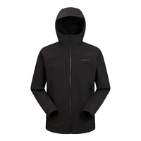 探路者【峰行】软壳衣户外登山徒步连帽外套防风防泼水通勤夹克秋冬 黑色-TAEEBN91800 2XL