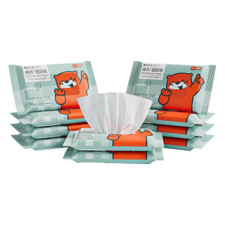 蓬松生活 手口湿巾婴童 珍珠纹 小包湿巾清洁 婴儿便携装   10抽 装 10包