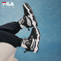 FILA斐乐儿童童鞋休闲鞋2025年冬季男女小童板鞋运动鞋子 黑/鱼子灰-BW 31