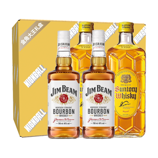 金宾（Jim Beam）角瓶 金宾 调和型 威士忌 洋酒 highball 4支组合装